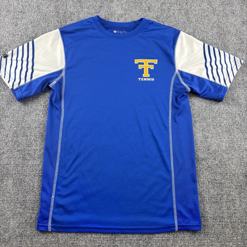 Holloway Shirt Mens S US S Blue Tennis T Logo Stripe Sleeve Poly